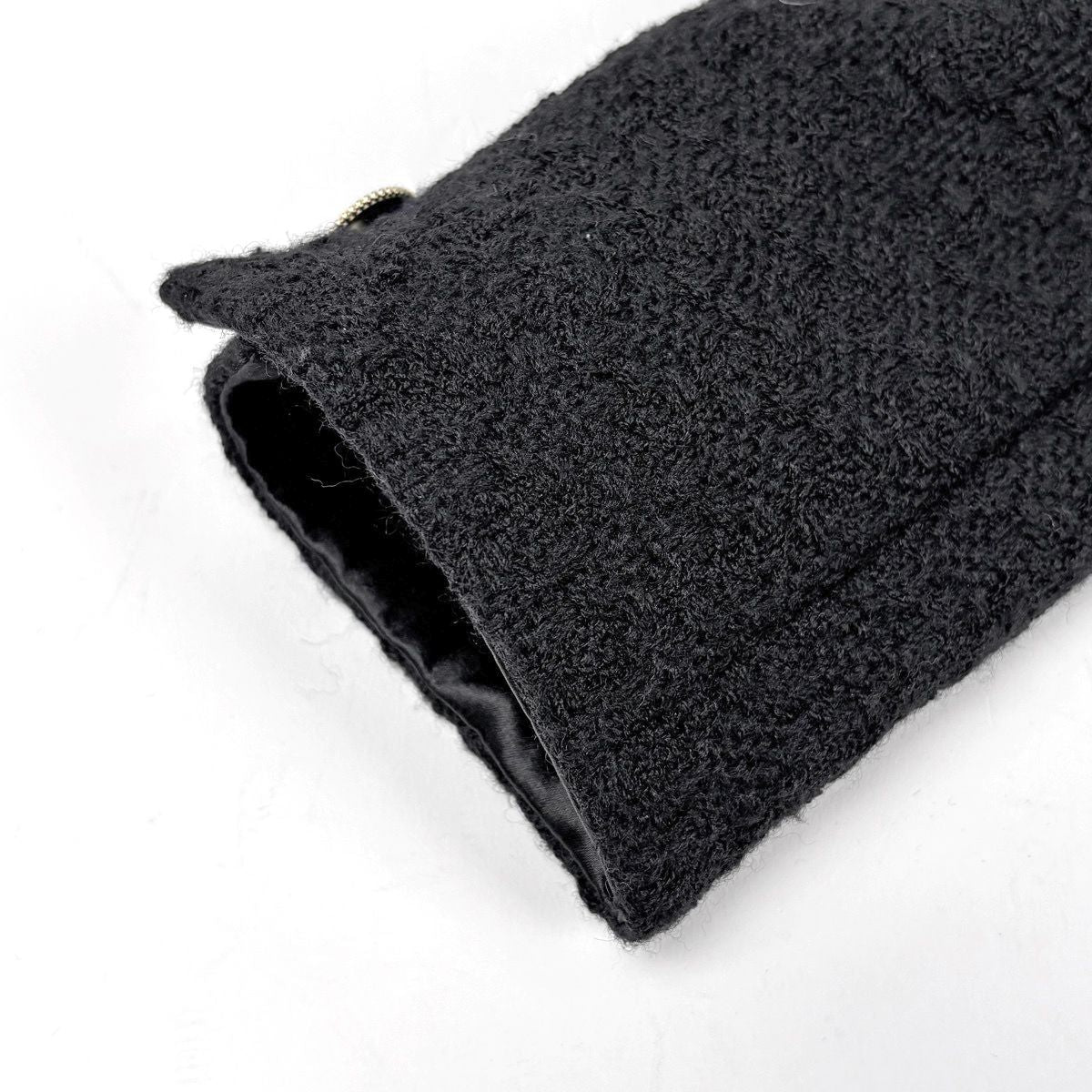 Chanel Tweed Jacket Short Length Wool Black — view 5