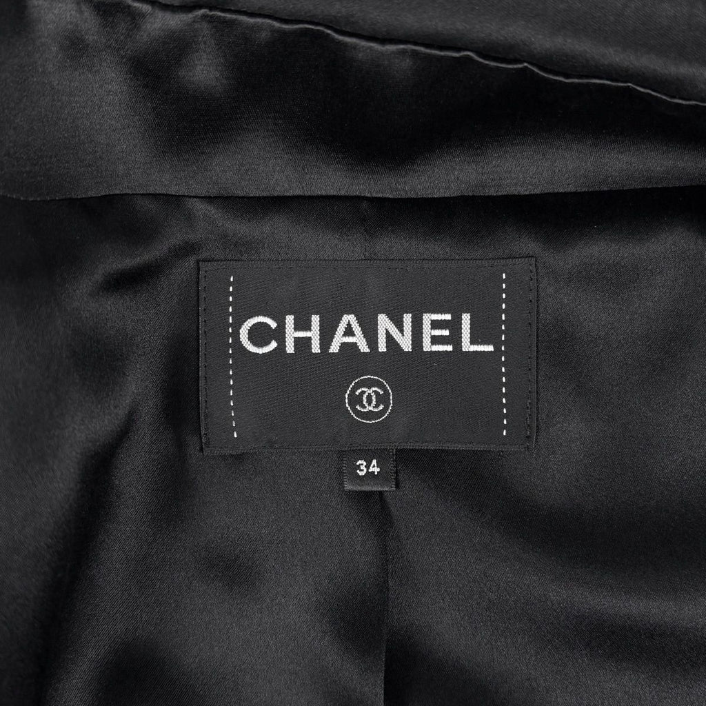 Chanel Tweed Jacket Short Length Wool Black — view 7