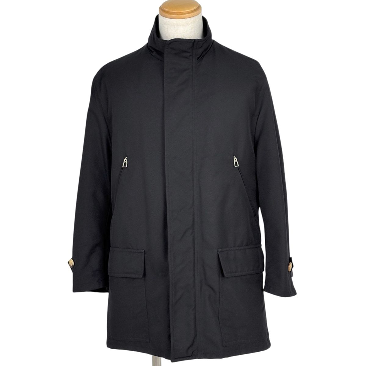 Hermes Zip Up Jacket Nylon Black