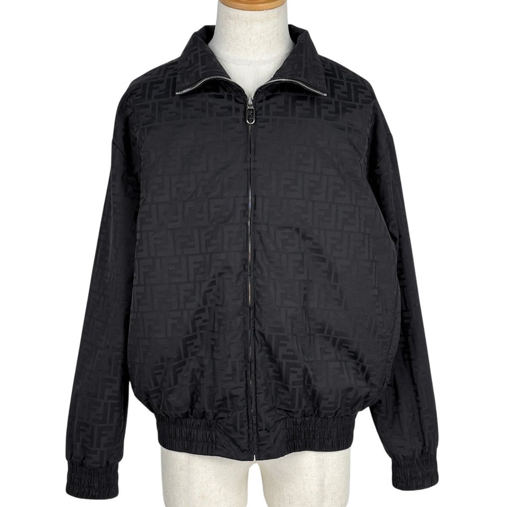 Fendi Zucca Pattern Jacket Bomber Polyester Black