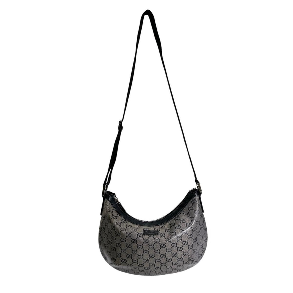 Gucci Square Coating GG Crystal Shoulder Bag Black Gold
