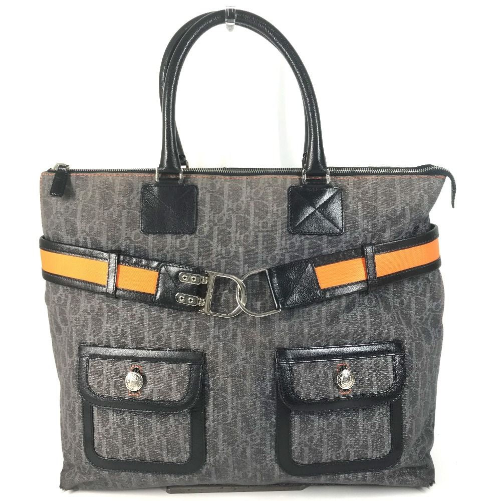 Dior Handbag Trotter Logo Denim Leather Blue