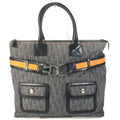 Dior Handbag Trotter Logo Denim Leather Blue
