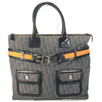 Dior Handbag Trotter Logo Denim Leather Blue