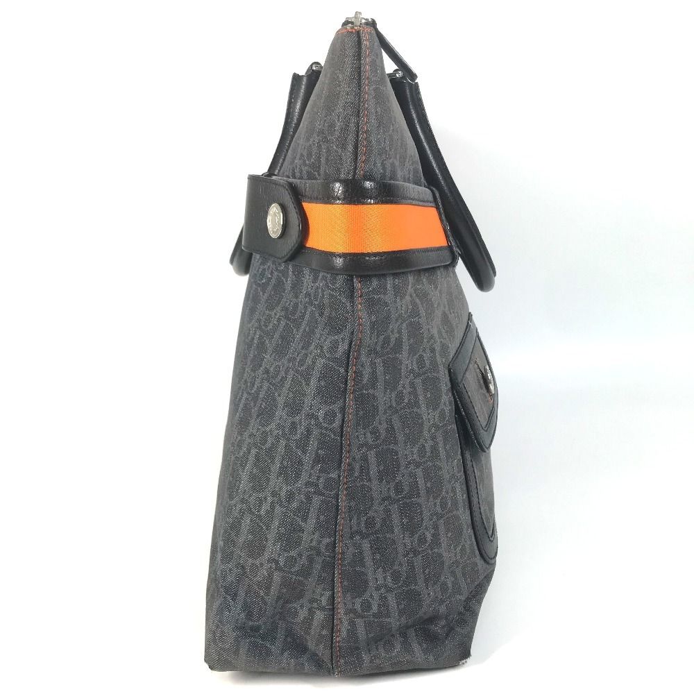 Dior Handbag Trotter Logo Denim Leather Blue — view 4