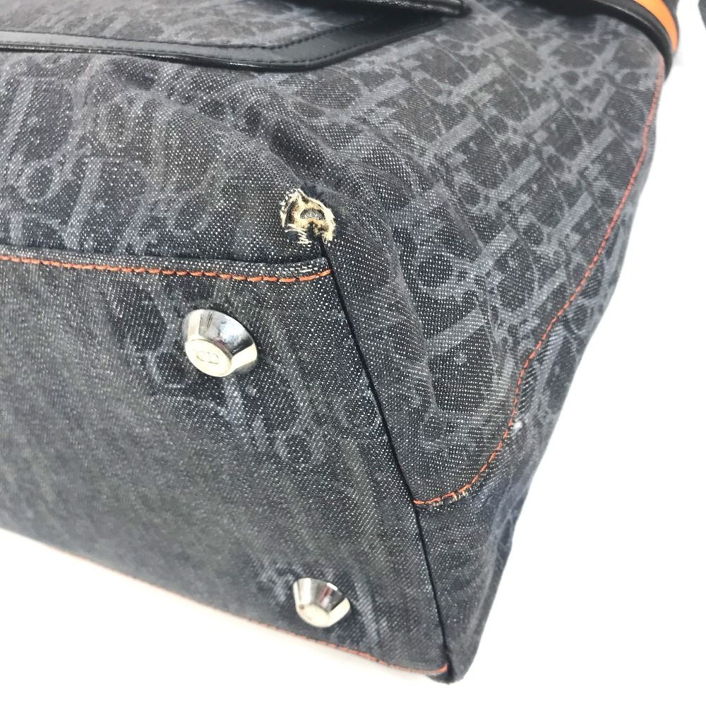 Dior Handbag Trotter Logo Denim Leather Blue — view 6
