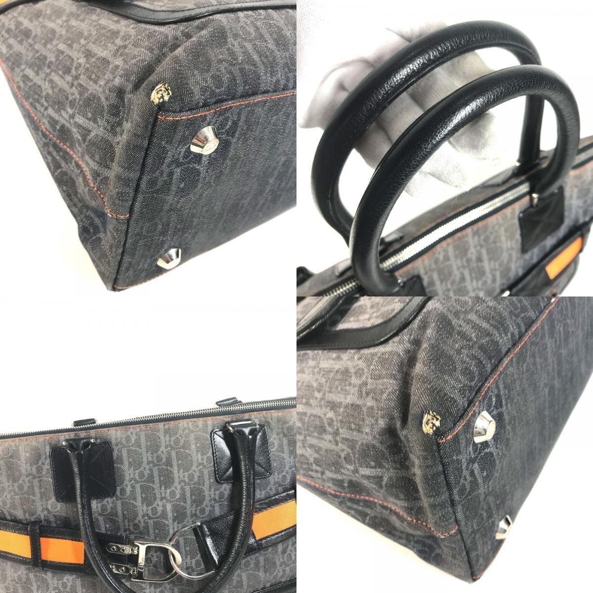 Dior Handbag Trotter Logo Denim Leather Blue — view 7