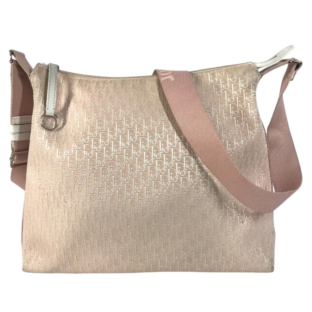 Dior Shoulder Bag Trotter Logo Canvas Leather Pink