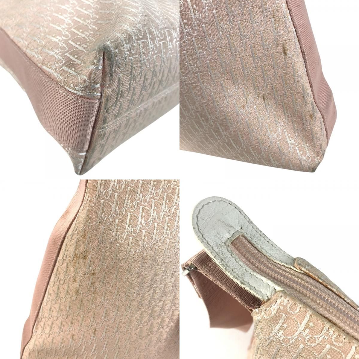 Dior Shoulder Bag Trotter Logo Canvas Leather Pink — view 7