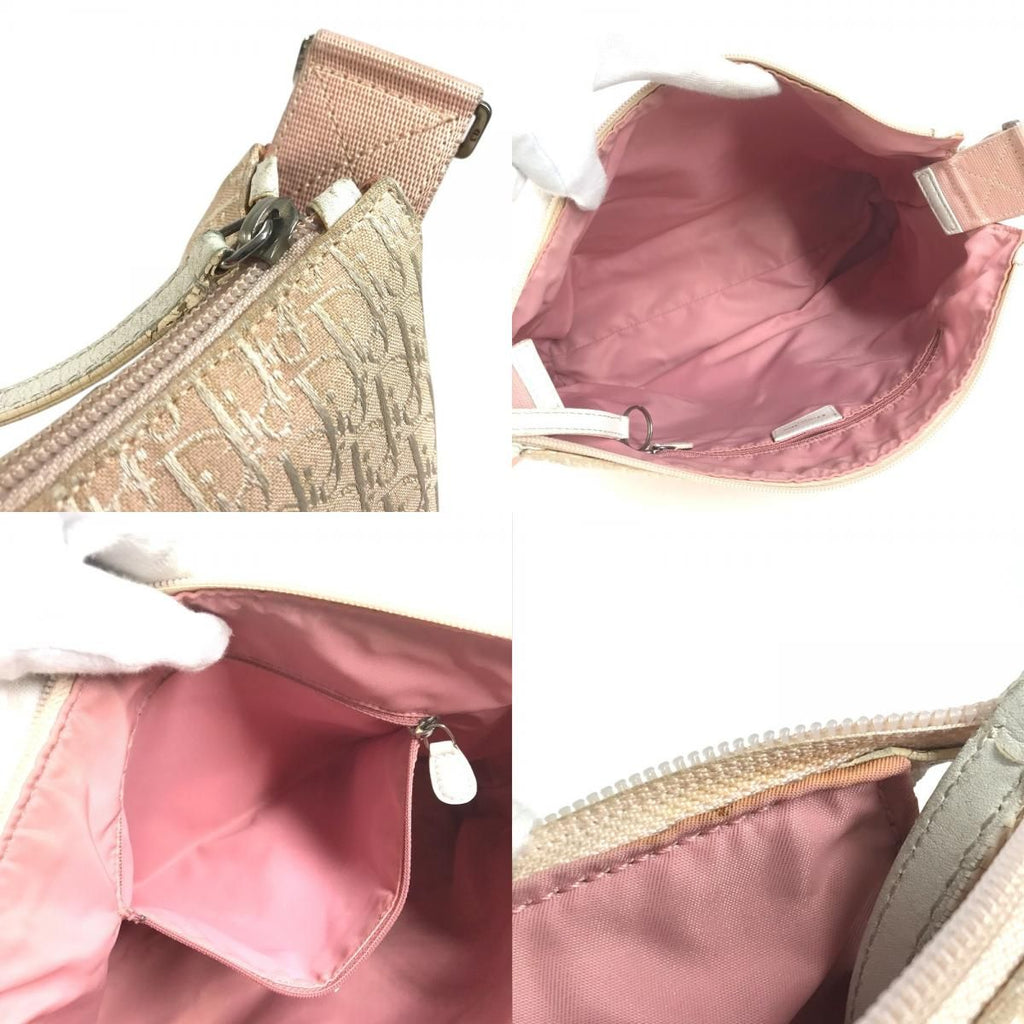 Dior Shoulder Bag Trotter Logo Canvas Leather Pink — view 8