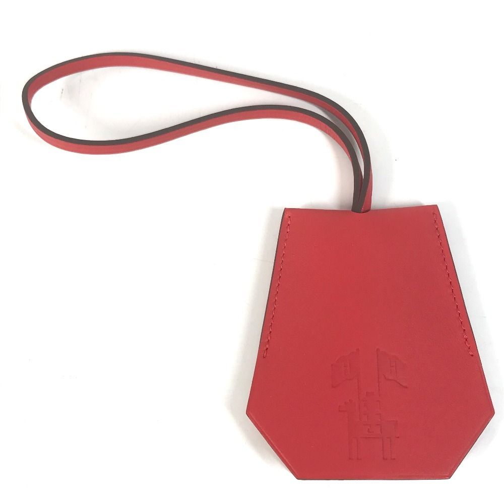 Hermes Charm Clochette Leather Red Keychain — view 2