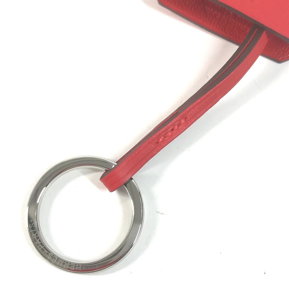 Hermes Charm Clochette Leather Red Keychain — view 7