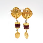 Chanel Gripoix Mademoiselle Gold Plated Red Earrings — view 3
