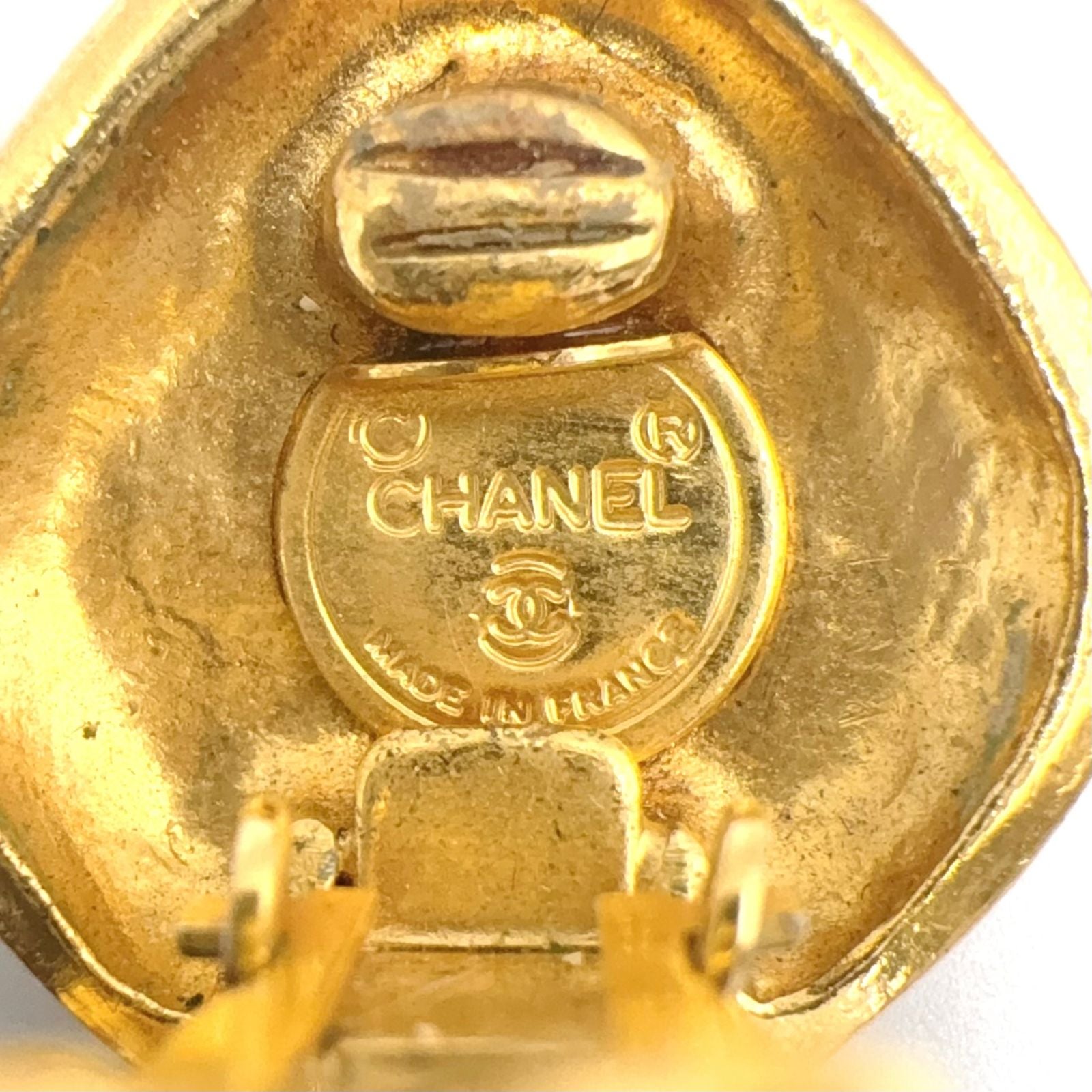 Chanel Gripoix Mademoiselle Gold Plated Red Earrings — view 4