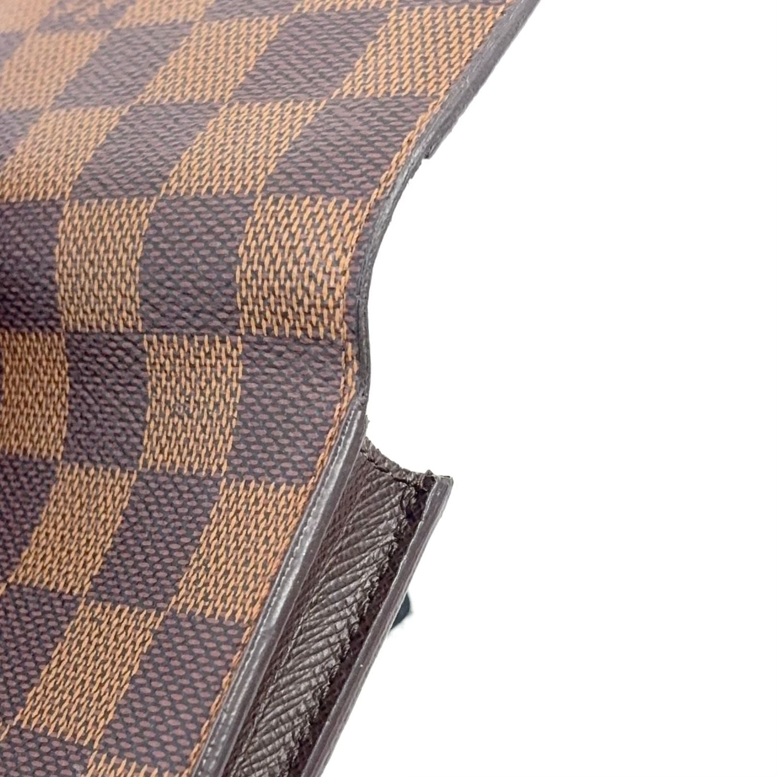 Louis Vuitton Business Card Holder Damier Ebene Leather Brown Case — view 8