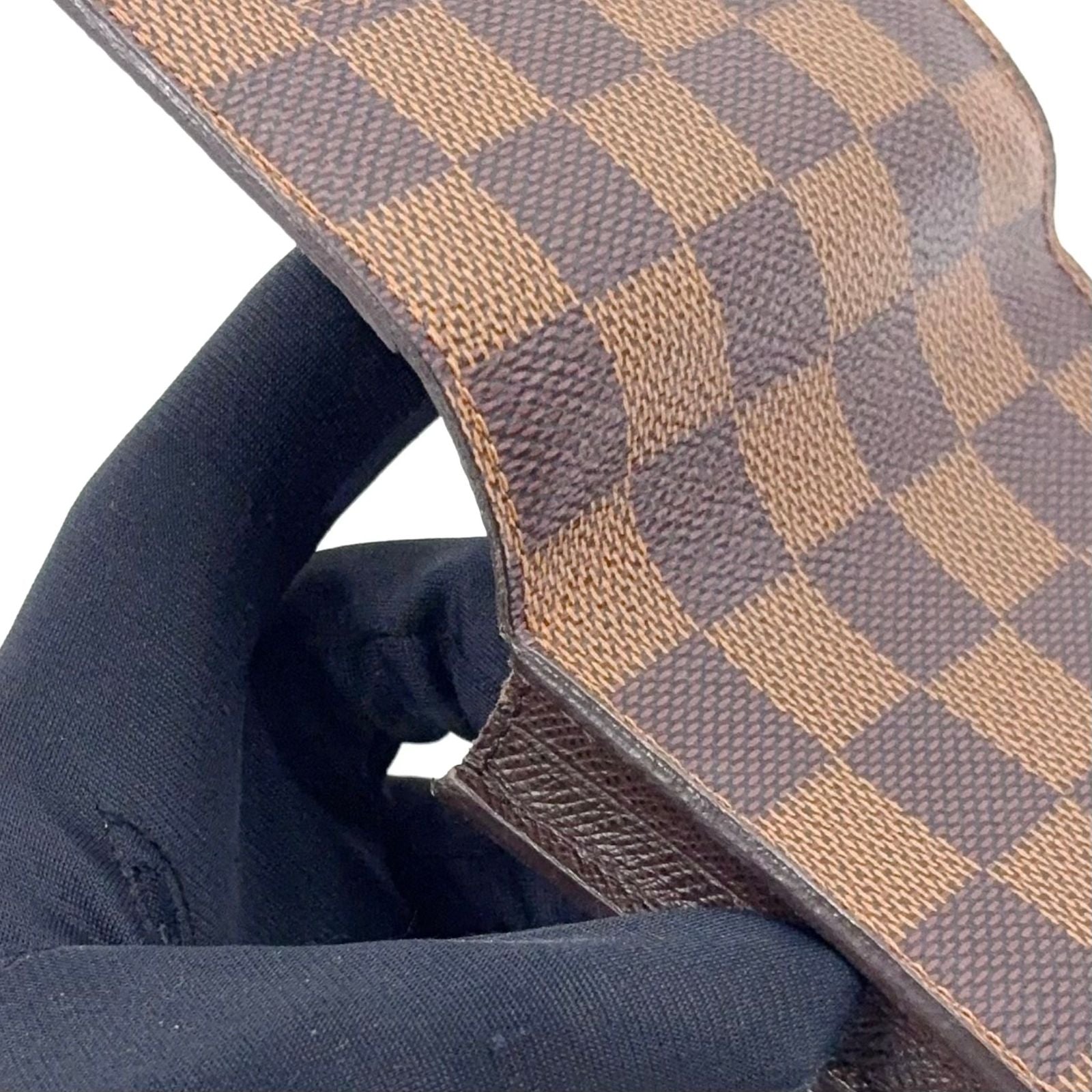 Louis Vuitton Business Card Holder Damier Ebene Leather Brown Case — view 7
