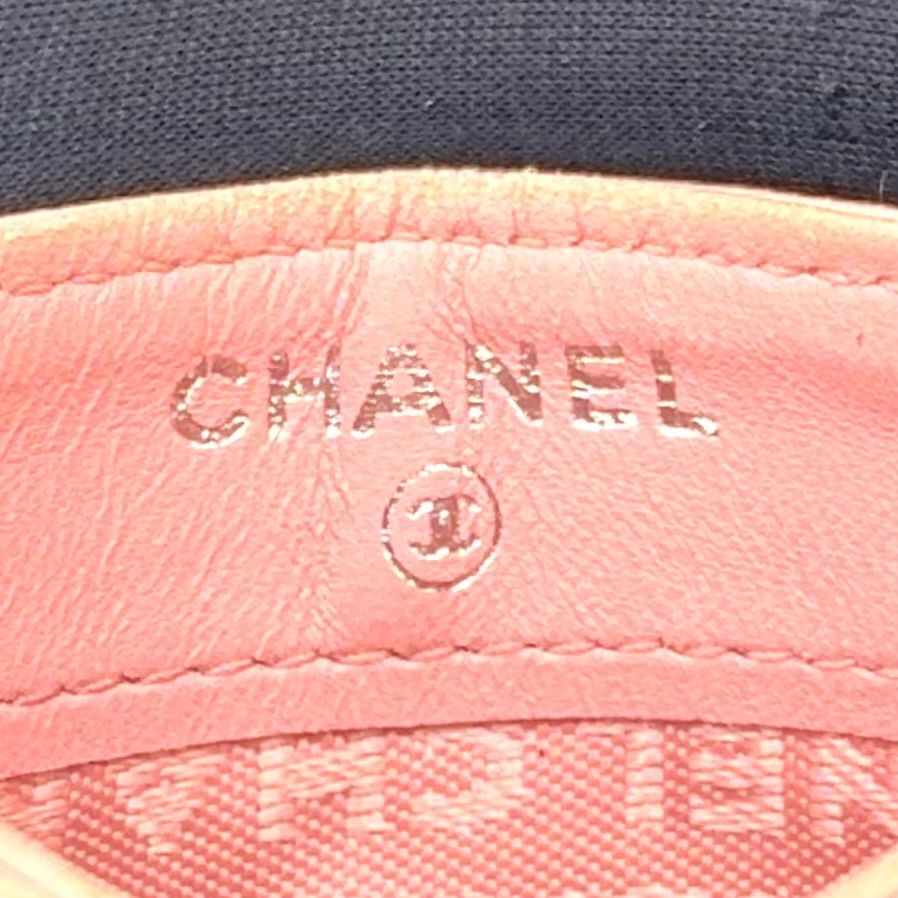 Chanel CC Logo Icon Line Leather Light Pink Card Case Silver — view 4