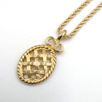 Dior CD Logo Mesh Metal Gold Necklace