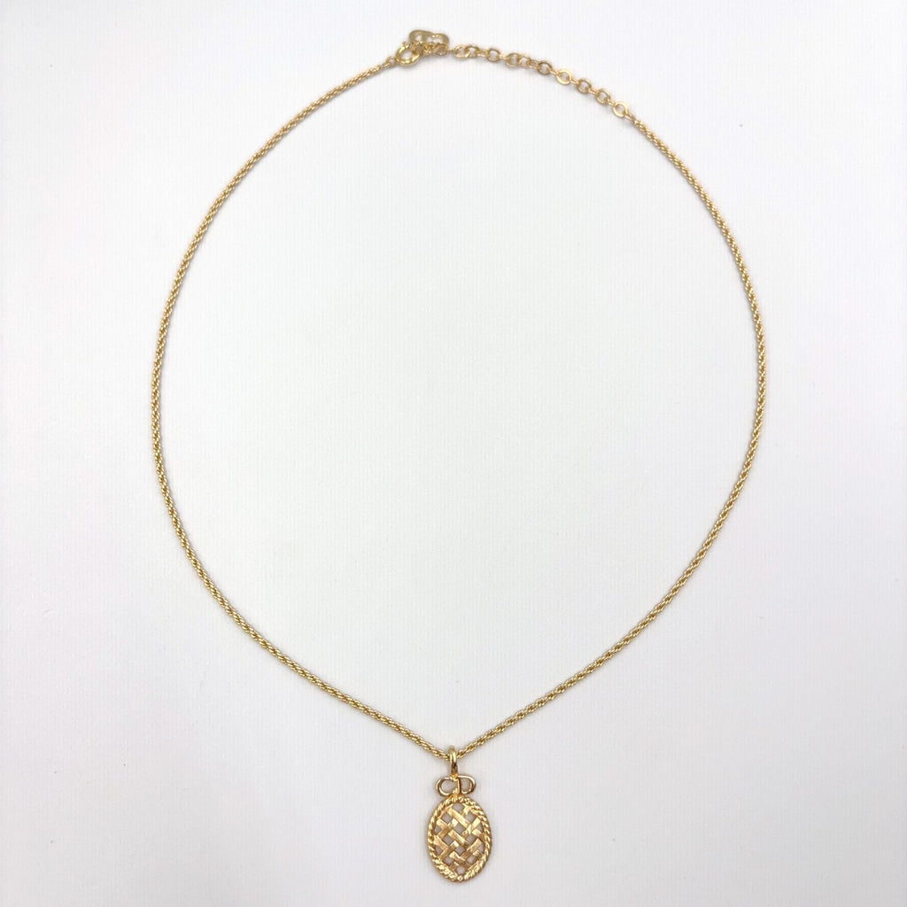 Dior CD Logo Mesh Metal Gold Necklace — view 3