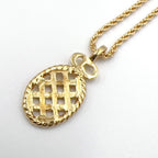 Dior CD Logo Mesh Metal Gold Necklace — view 2