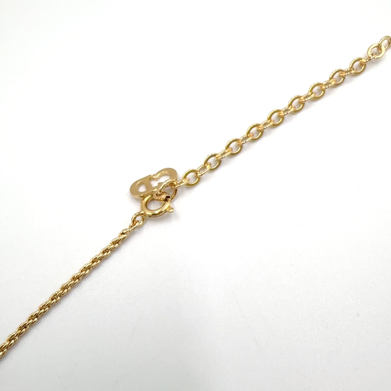 Dior CD Logo Mesh Metal Gold Necklace — view 7