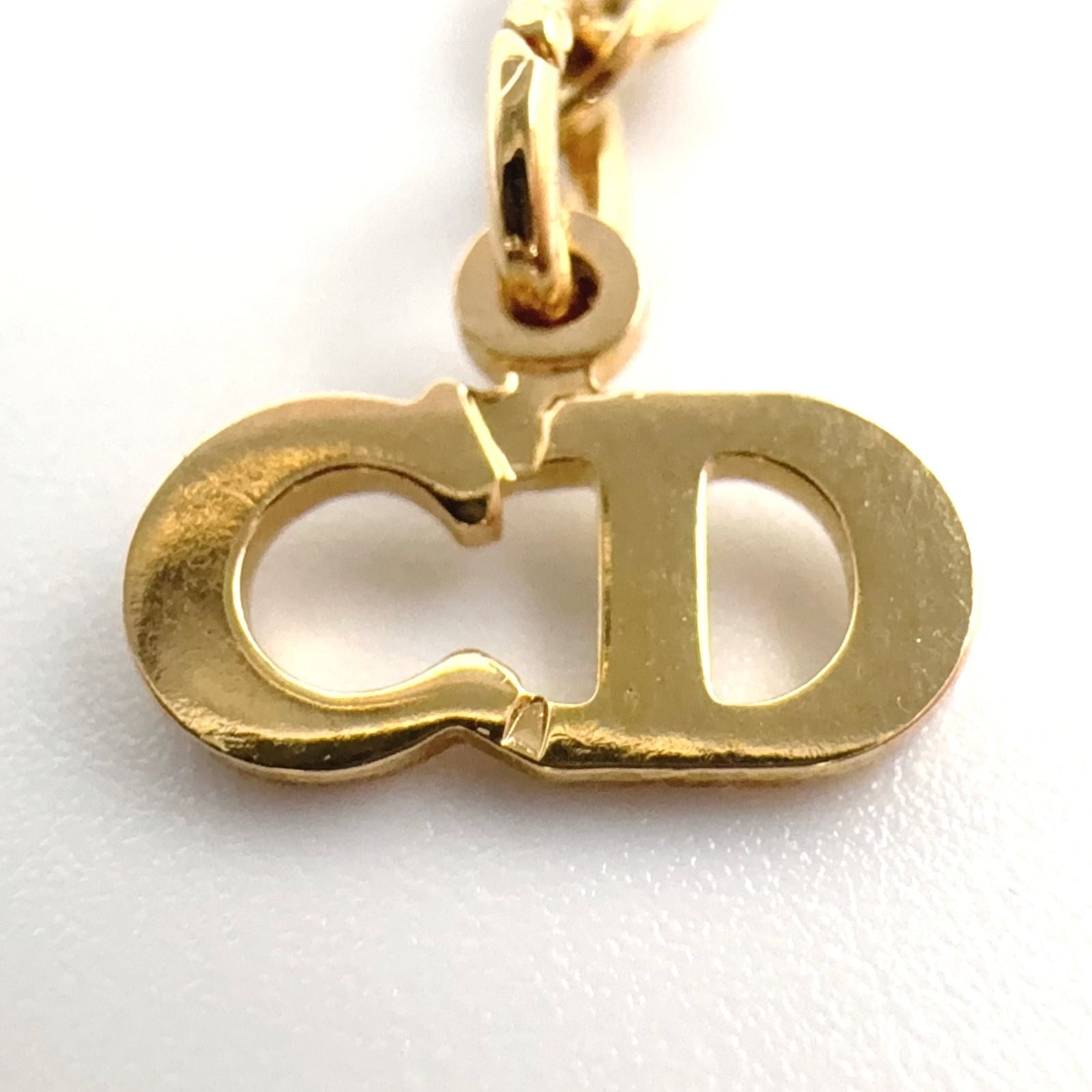 Dior CD Logo Mesh Metal Gold Necklace — view 4