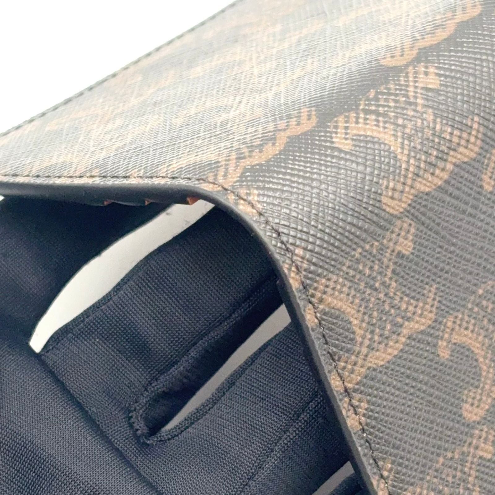 Celine Triomphe Leather Brown Card Case Gold — view 7