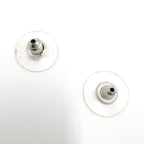 Chanel CC Logo Metal Rhinestone Color Stone Silver Black Earrings — view 6