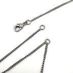 Chanel CC Logo Emblem Faux Pearl Metal Silver White Necklace — view 7