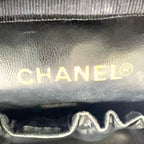 Chanel CC Logo Vanity Caviar Leather Black Pouch Gold — view 4