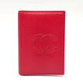 Chanel CC Logo Leather Red Card Case
