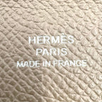 Hermes Calvi Duo Leather Gray Beige Card Case Silver — view 4