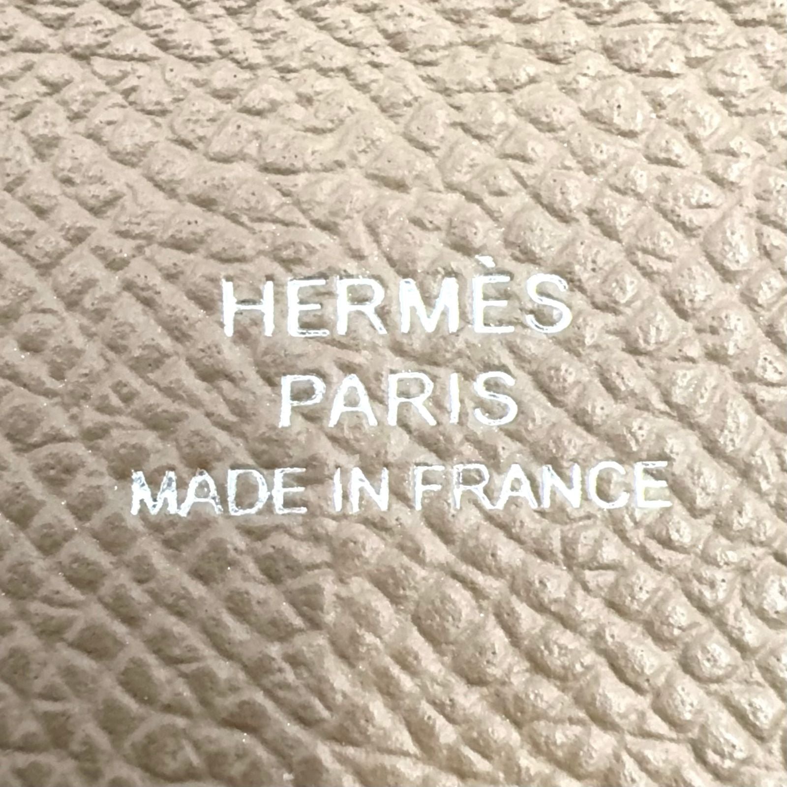 Hermes Calvi Duo Leather Gray Beige Card Case Silver — view 4