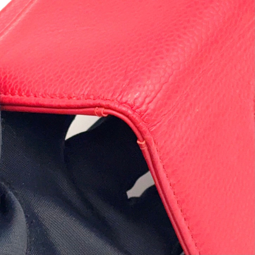 Chanel CC Logo Leather Red Card Case — view 5