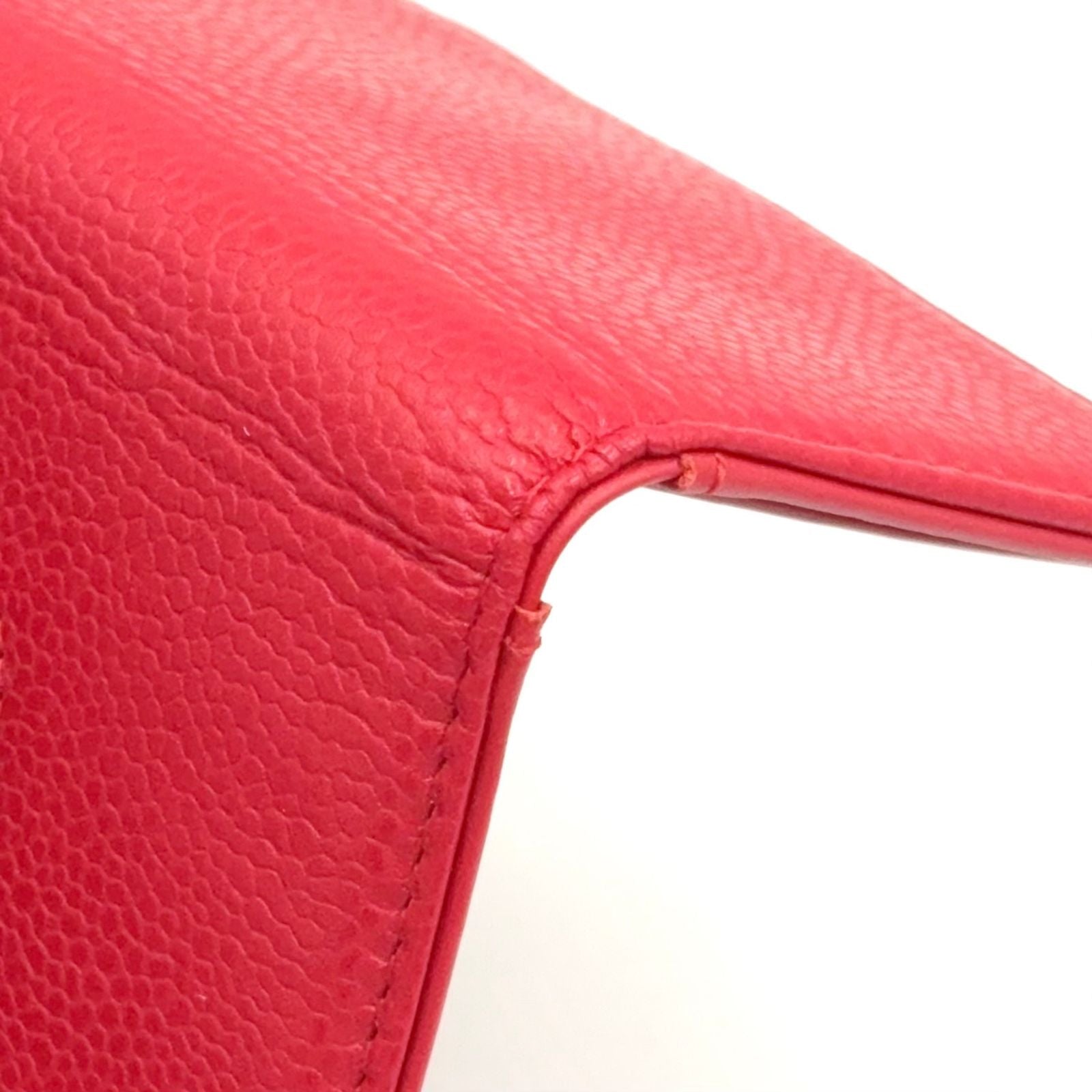 Chanel CC Logo Leather Red Card Case — view 6