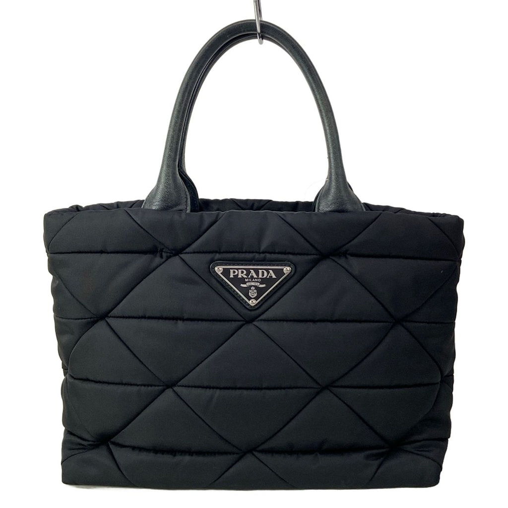 Prada Handbag New Tessuto Bomber Black Leather