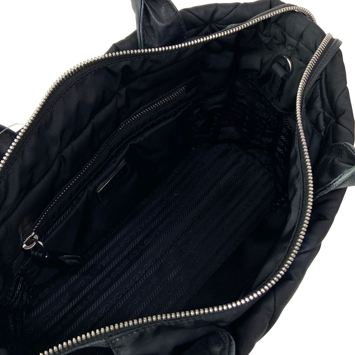 Prada Handbag New Tessuto Bomber Black Leather — view 7