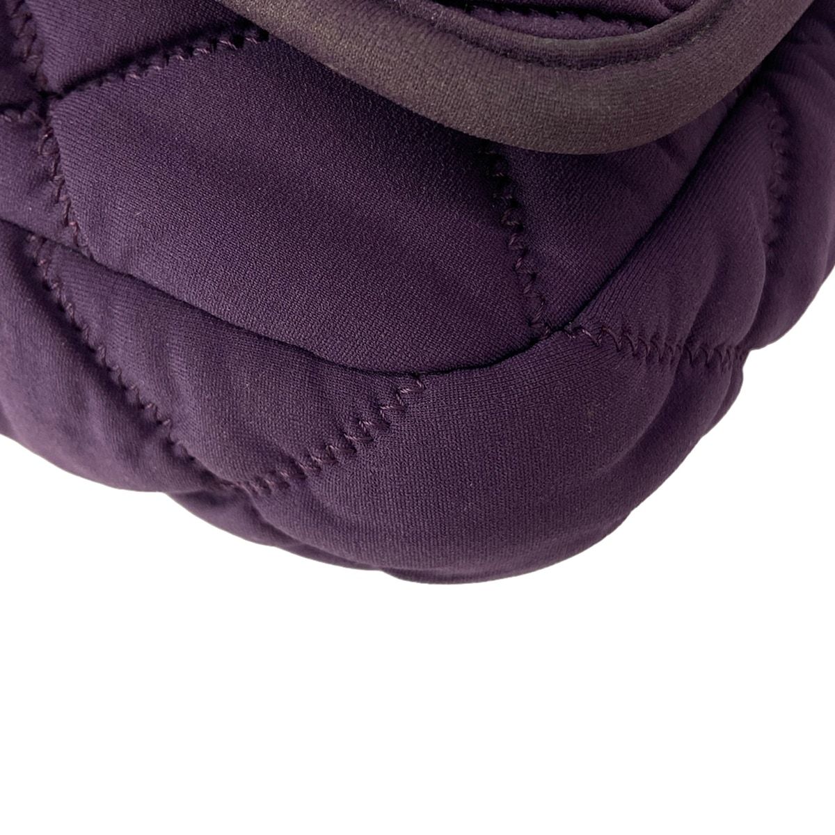 Chanel Shoulder Bag Bubble Quilt Purple Flap Chain Silver — view 6