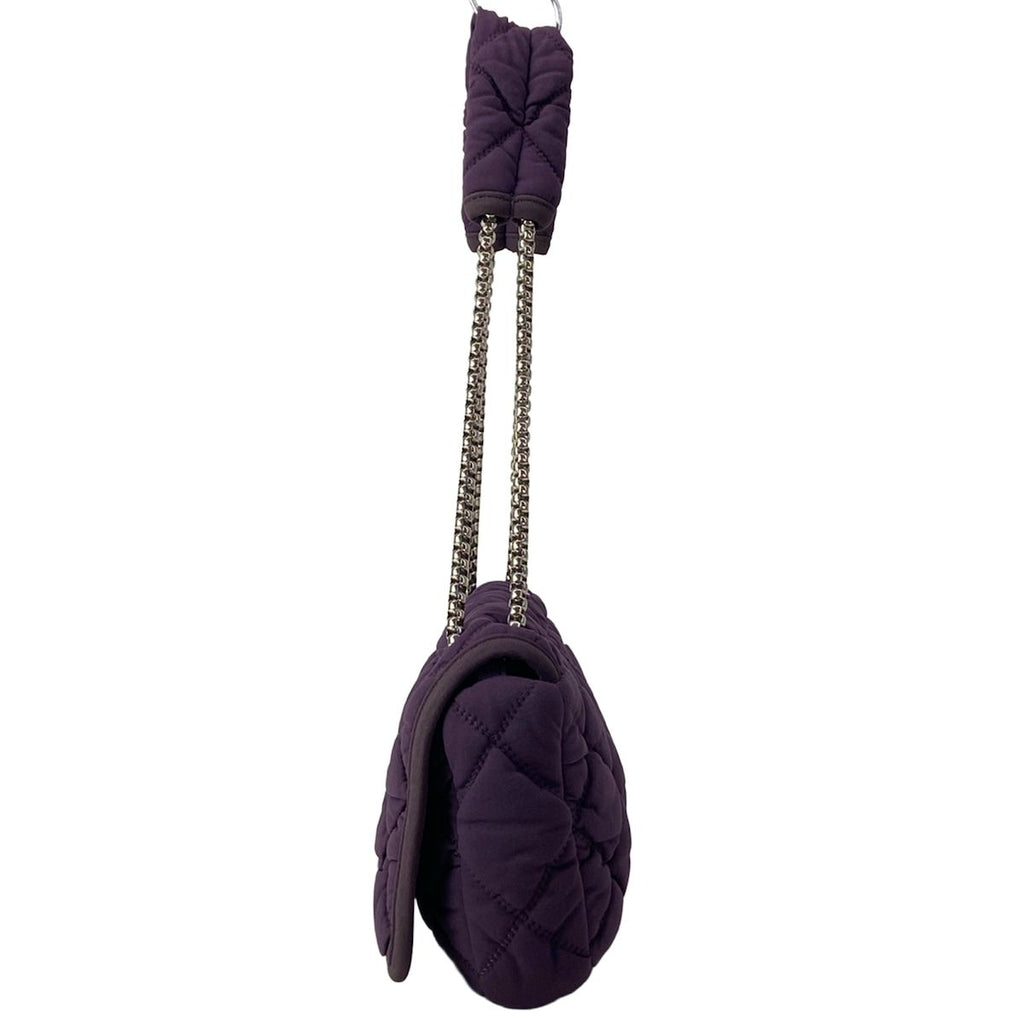 Chanel Shoulder Bag Bubble Quilt Purple Flap Chain Silver — view 4