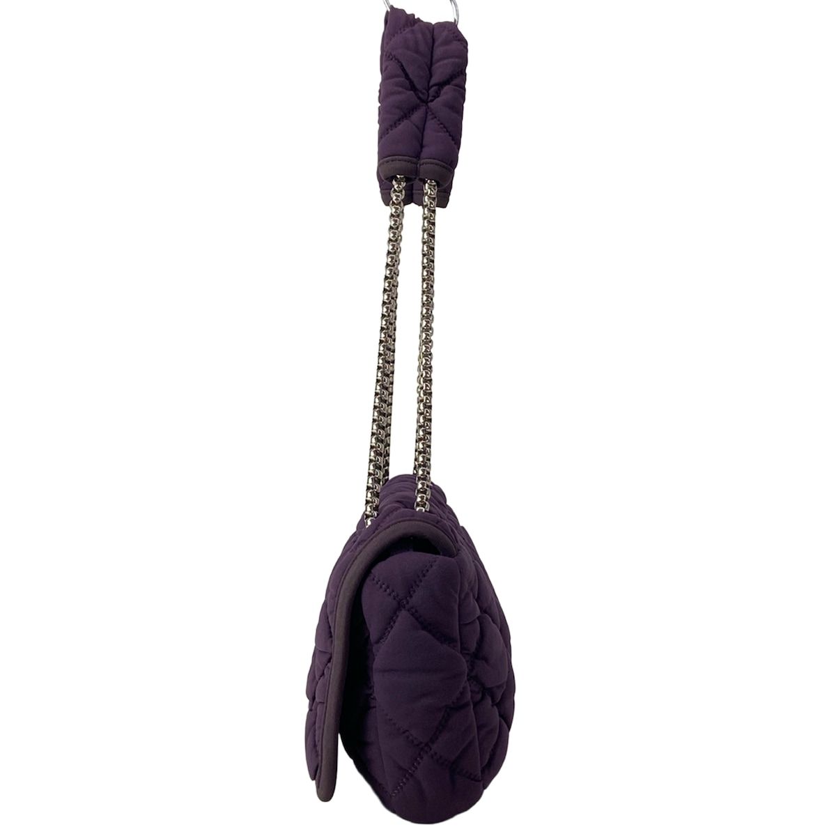 Chanel Shoulder Bag Bubble Quilt Purple Flap Chain Silver — view 4