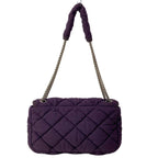 Chanel Shoulder Bag Bubble Quilt Purple Flap Chain Silver — view 3