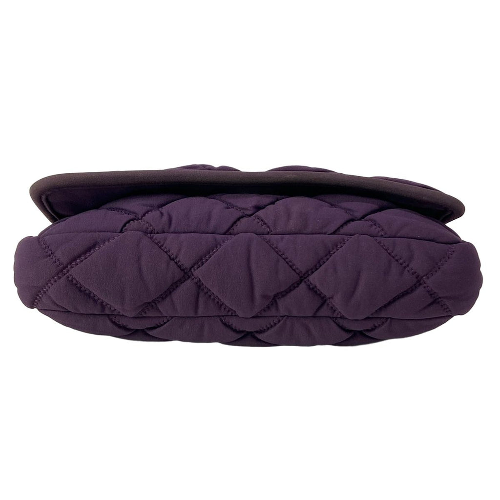 Chanel Shoulder Bag Bubble Quilt Purple Flap Chain Silver — view 5