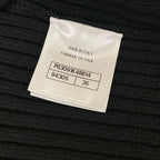 Chanel Jacket 36 S Black Knit Shoulder Pad CC Logo Button Long Sleeve Cotton — view 4