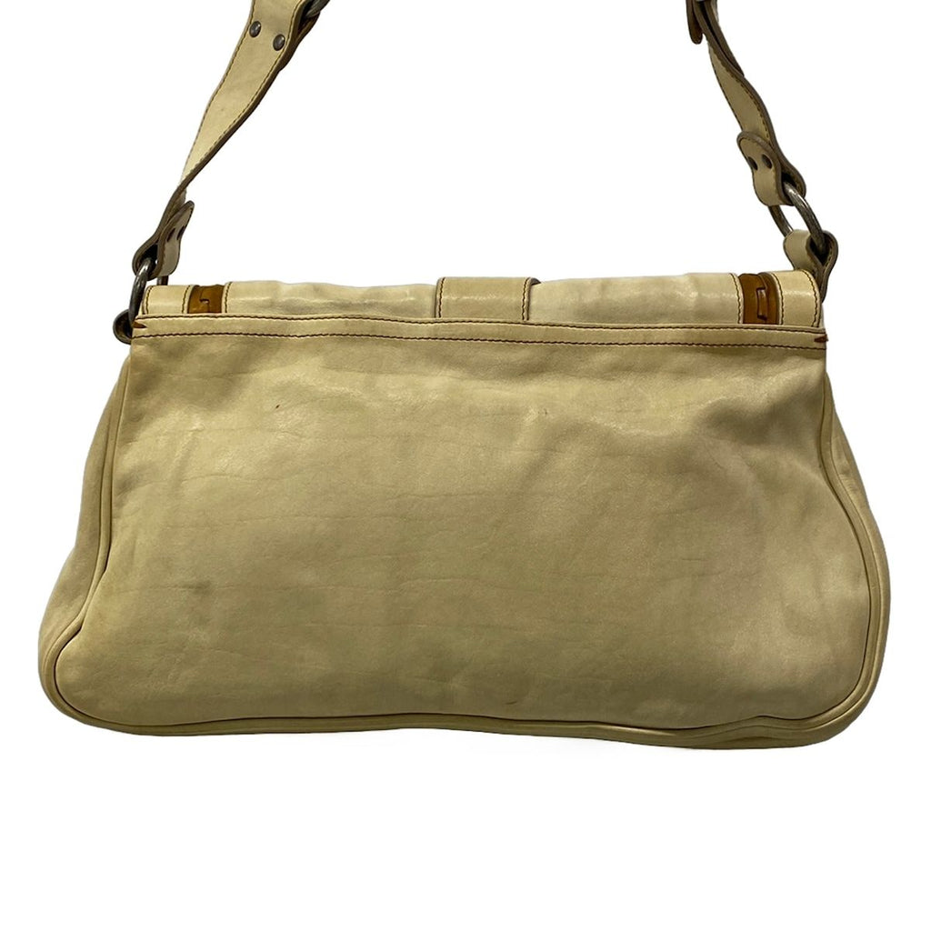 Dior Shoulder Bag Gaucho Ivory Brown Leather — view 3
