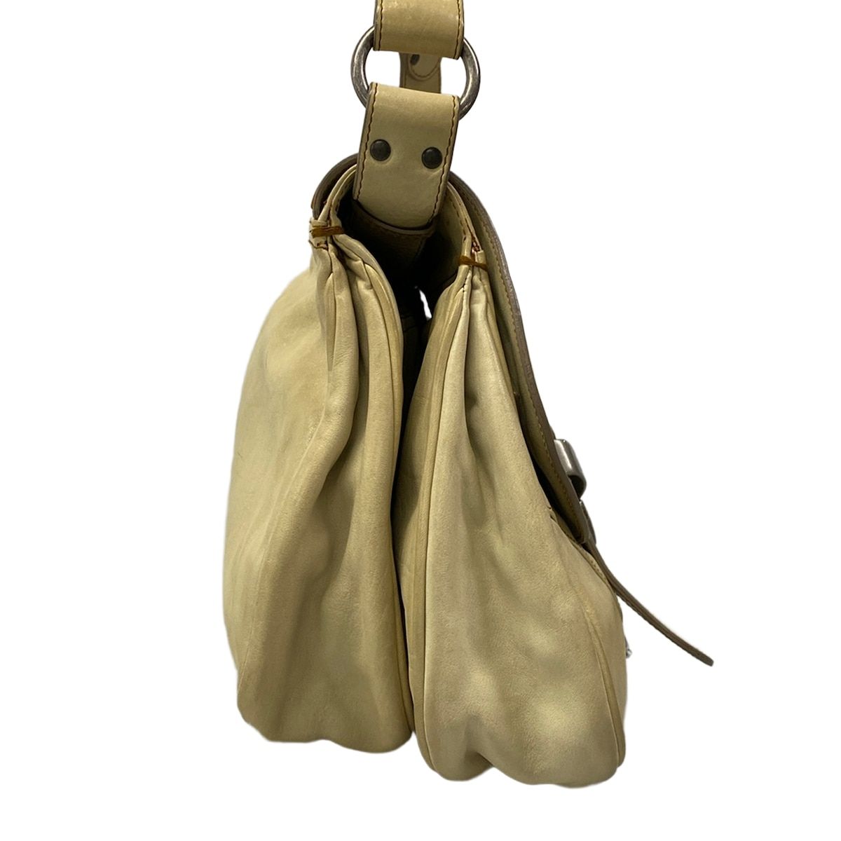 Dior Shoulder Bag Gaucho Ivory Brown Leather — view 2