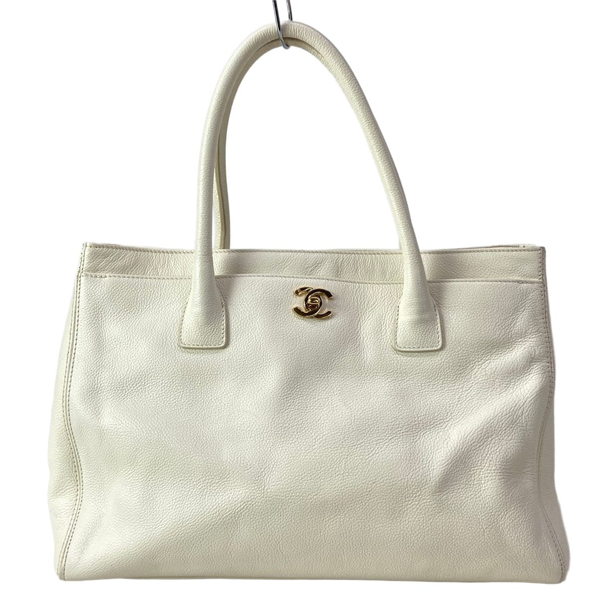 Chanel Tote Executive Line Ivory Gold Leather