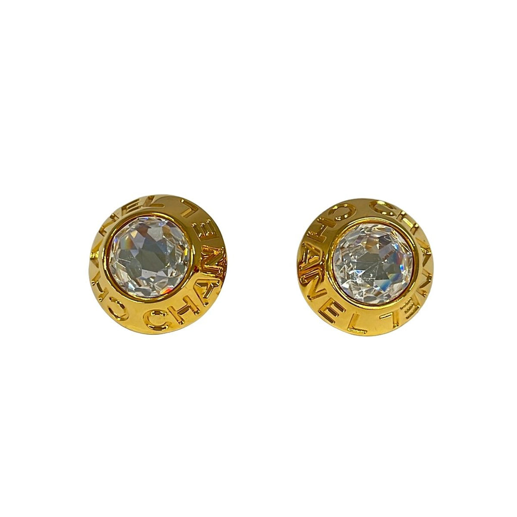 Chanel Earrings Gold Clear