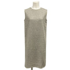 Hermes Dress 34 S Gray Sleeveless Knee Length Herringbone Wool Cashmere
