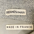 Hermes Dress 34 S Gray Sleeveless Knee Length Herringbone Wool Cashmere — view 3