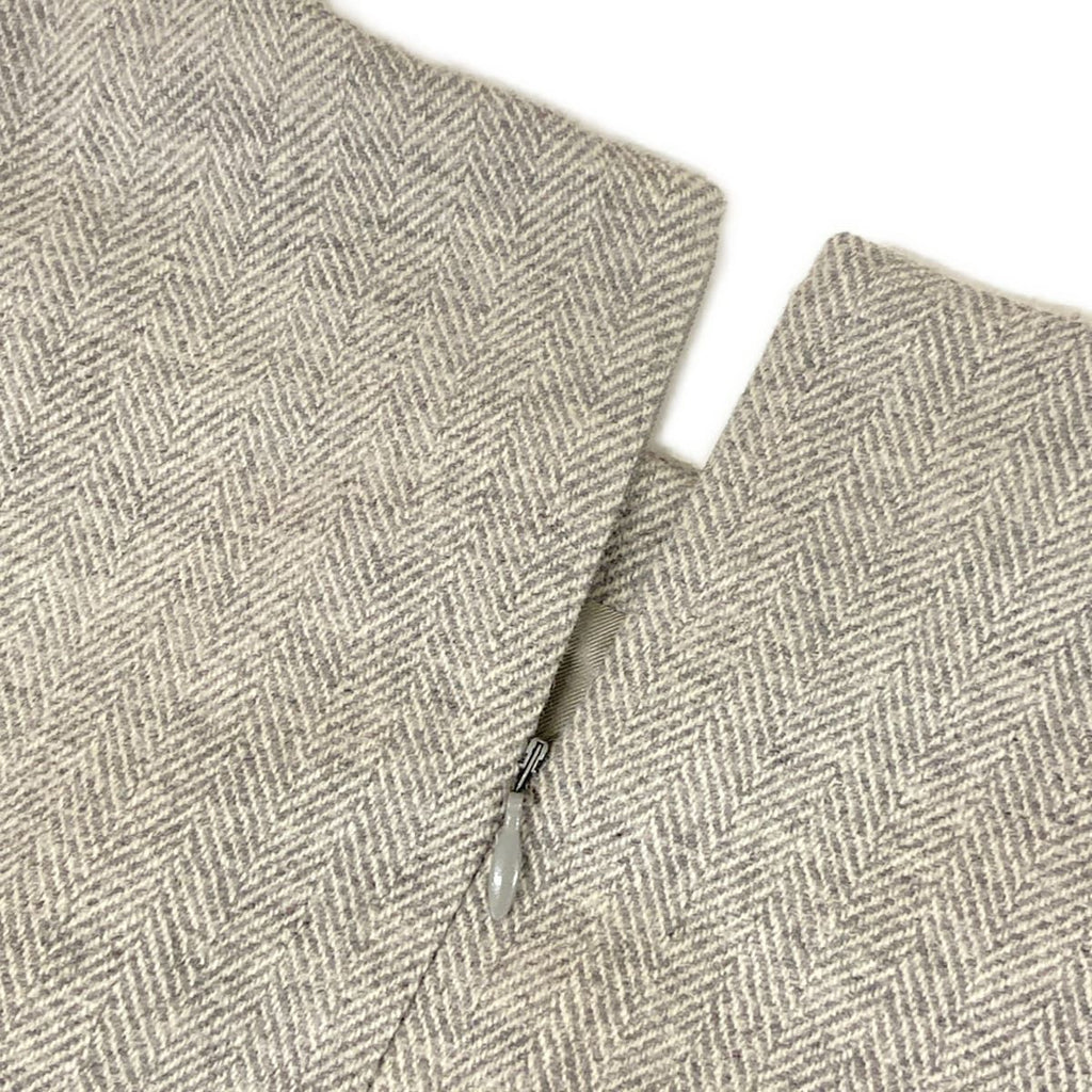 Hermes Dress 34 S Gray Sleeveless Knee Length Herringbone Wool Cashmere — view 8